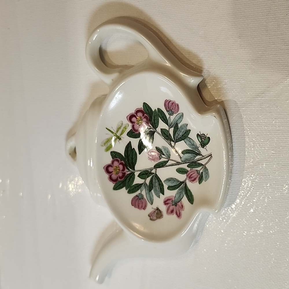 Portmeirion botanic garden teabag holder & spoon rest 1980s